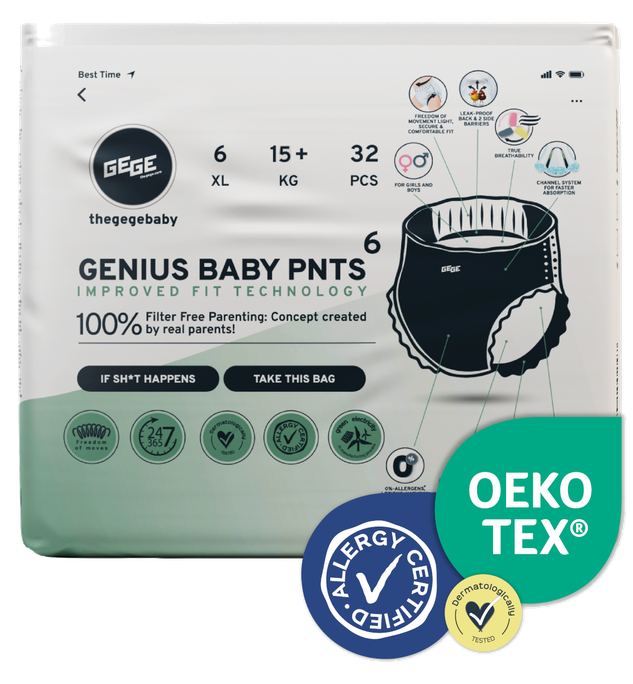 GEGE Genius Baby PNTS (15+ kg) XL 6 biksītes, 32 gab. - 1