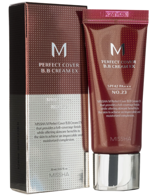 MISSHA M Perfect Cover BB SPF42 NO.23 Natural Beige sejas krēms, 20 ml - 2