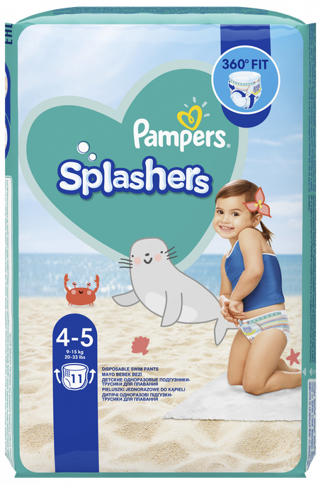 PAMPERS Splashers 4 (9-15 kg) biksītes, 11 gab. - 1