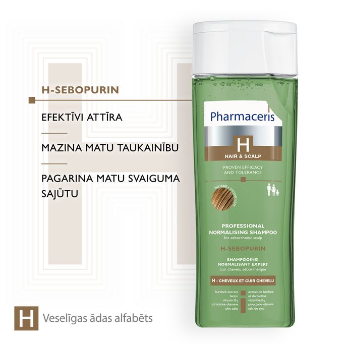 PHARMACERIS H-SEBOPURIN šampūns, 250 ml - 4