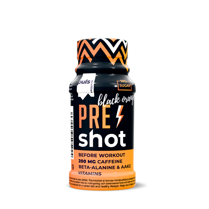 PULS NUTRITION Pre-workout shot Black Orange pudelīte, 60 ml - 1