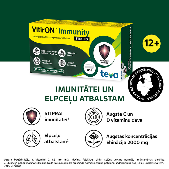 VITIRON Immunity Strong kapsulas, 30 gab. - 2
