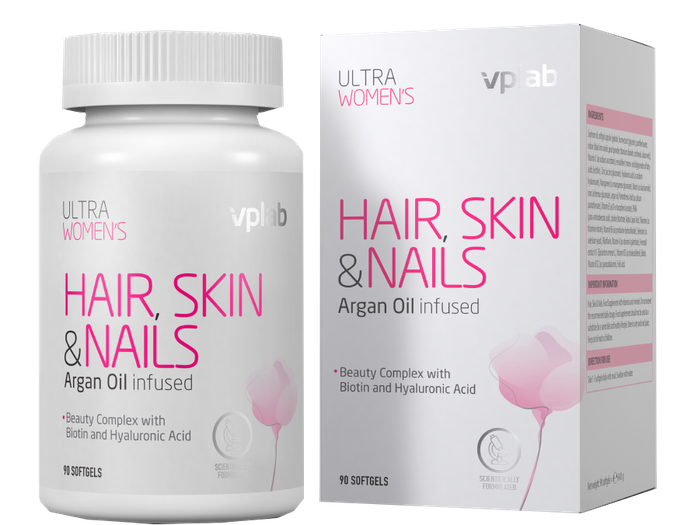 VPLAB Ultra Women's Hair, Skin & Nails mīkstās kapsulas, 90 gab. - 2