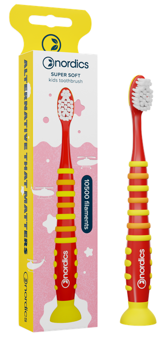 NORDICS Super Soft 4+ Red zobu birste, 1 gab. - 1