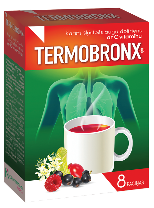 TERMOBRONX Ar C Vitamnu Augu karstais dzēriens, 8 gab. - 1