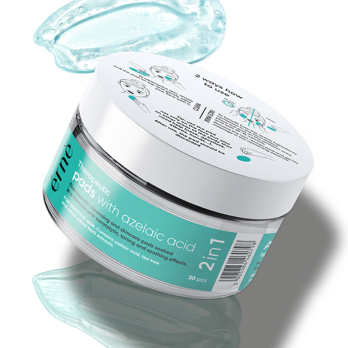 ERNE Therapeutic 2 in 1 Azelaic Acid attīrošie spilventiņi, 30 gab. - 2