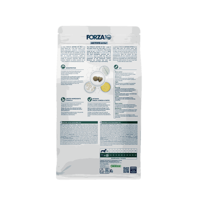 FORZA10 Active Vetdiet Echo Mini/Toy, Suņiem sausā barība, 1.5 kg - 2