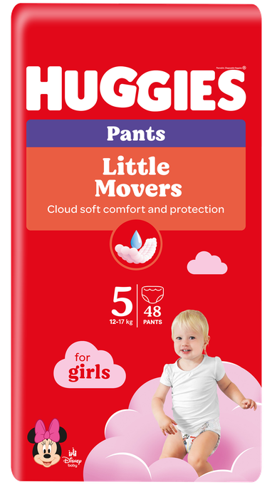 HUGGIES Pants Mega Pack 5 pull-up for girls, 12-17kg biksītes, 48 gab. - 1