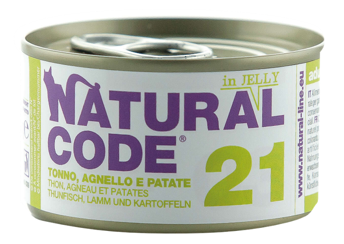 NATURAL CODE 21 Tuncis, Jērs, Kartupeļi konservi kaķiem, 85 g - 1