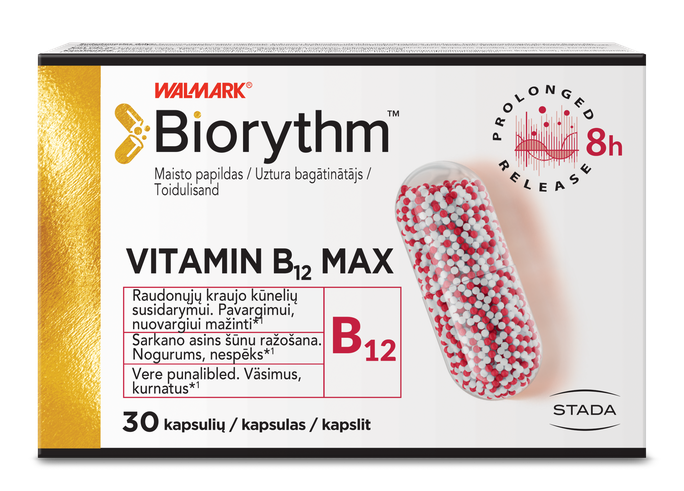 BIORYTHM Vitamin B12 Max kapsulas, 30 gab. - 1