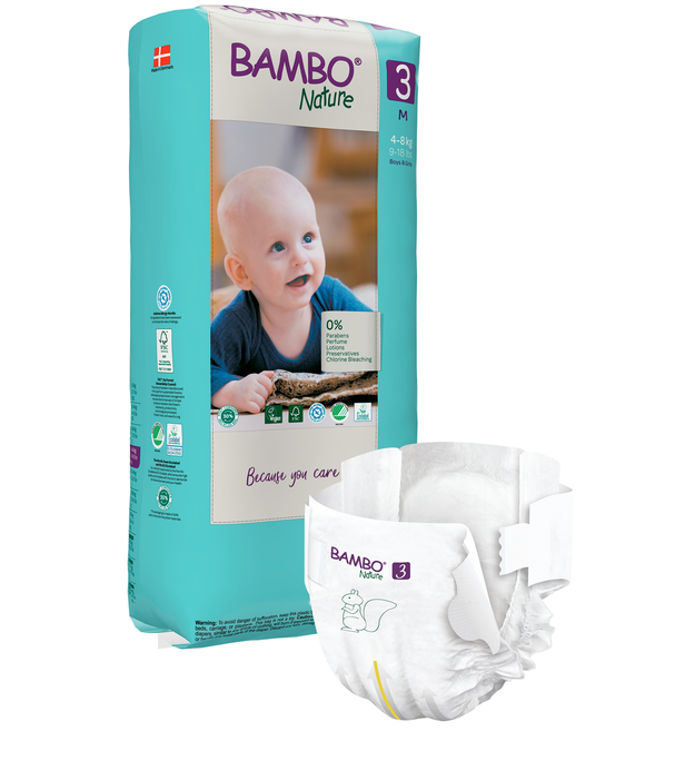 BAMBO NATURE Nature M-3, 4-8 kg autiņbiksītes, 52 gab. - 2