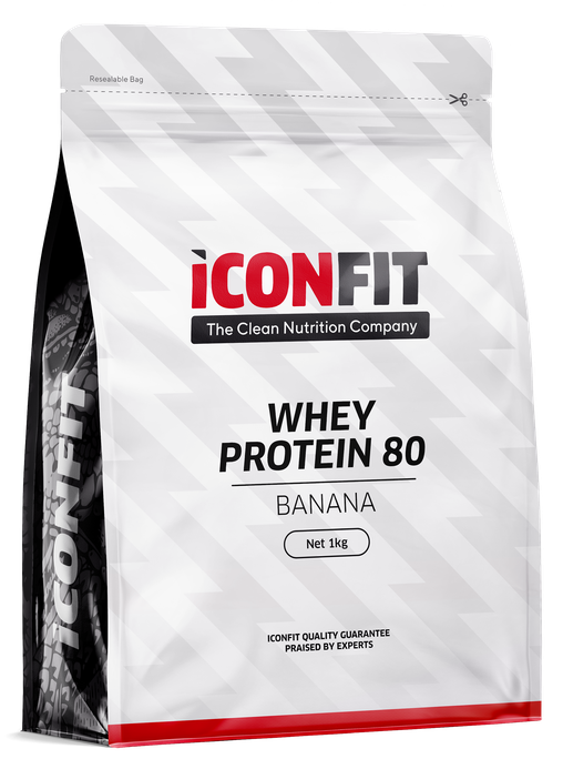 ICONFIT Whey Protein 80 - Banana pulveris, 1000 g - 1
