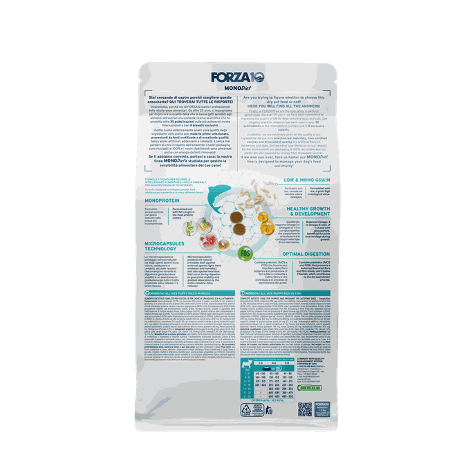 FORZA10 Monodiet All Size Puppy Ar Zivi, Suņiem sausā barība, 1.5 kg - 2