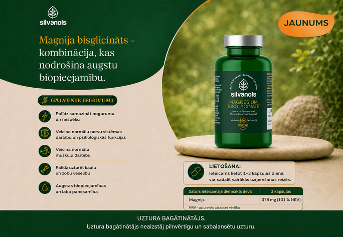 SILVANOLS Magnesium Bisglycinate kapsulas, 90 gab. - 2