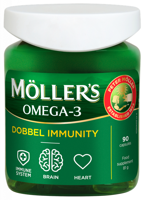 MOLLERS Dobbel Immunity Zivju Eļļa kapsulas, 90 gab. - 1