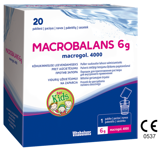 MACROBALANS 6 g pulveris iekšķīgi lietojama šķīduma pagatavošanai, 20 gab. - 1