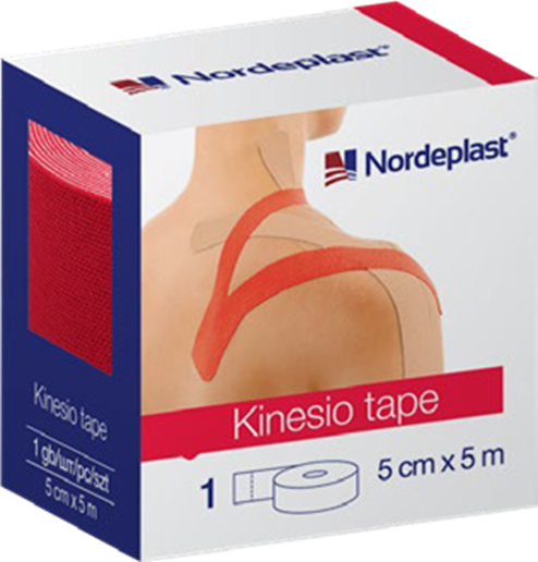 NORDEPLAST 5cmx5m, sarkans kinezioloģiskais teips, 1 gab. - 2
