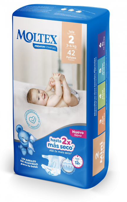 MOLTEX Premium Comfort 2 Mini (3-6 kg) autiņbiksītes, 42 gab. - 2