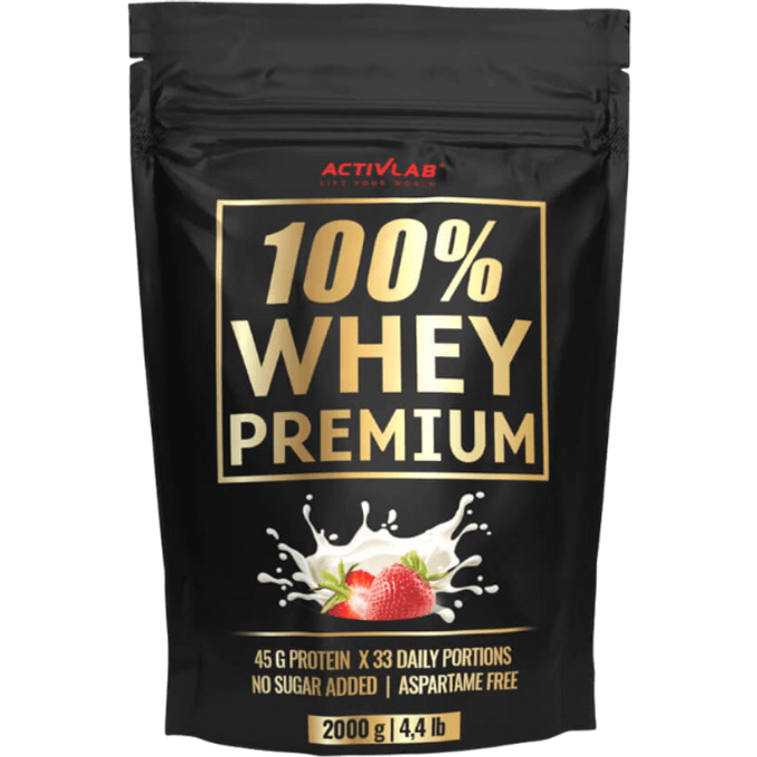 ACTIVLAB 100% Whey Premium Strawberry, braškių skonio milteliai, 2000 g - 1