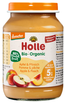 HOLLE Ābolu un persiku biezenis, 190 g - 1
