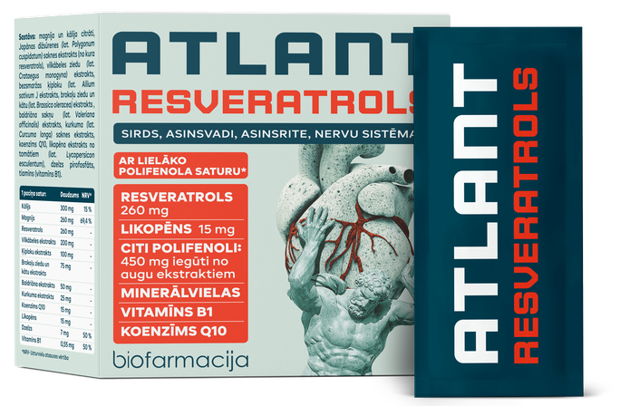 BIOFARMACIJA Atlant Resveratrols pulveris, 28 gab. - 1
