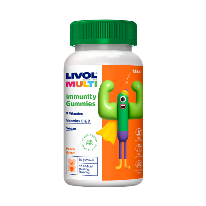 LIVOL Multi Immunity imunitetui , vaikams guminukai, 60 vnt. - 1