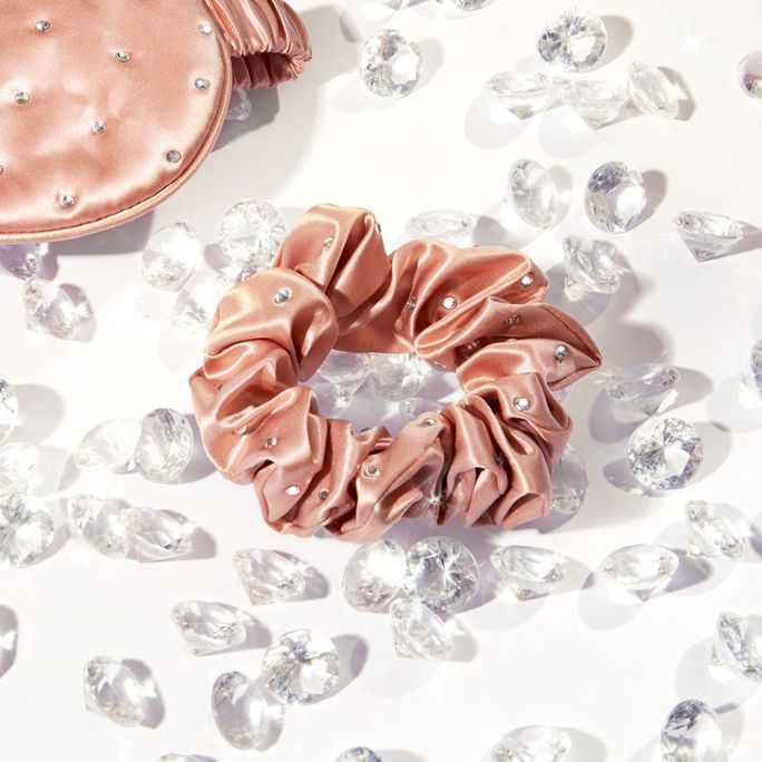 CRYSTALLOVE Crystalized Rose Gold zīda matu gumija, 1 gab. - 4