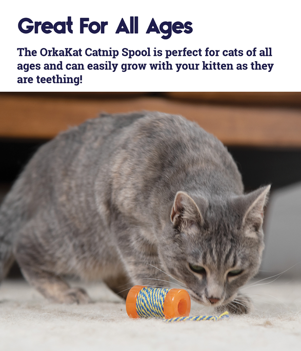 CATSTAGES Orkakat Catnip Infsd Spool Oranža rotaļlieta, 1 gab. - 2