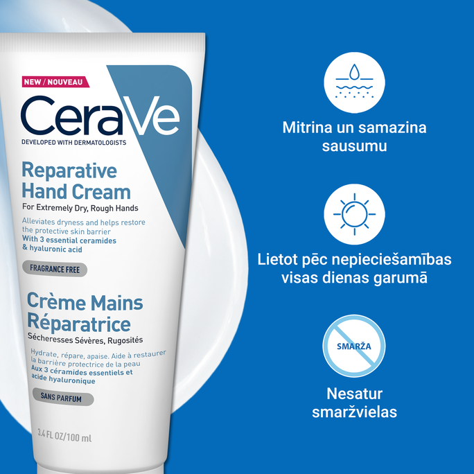 CERAVE Reparative With Ceramides roku krēms, 100 ml - 4