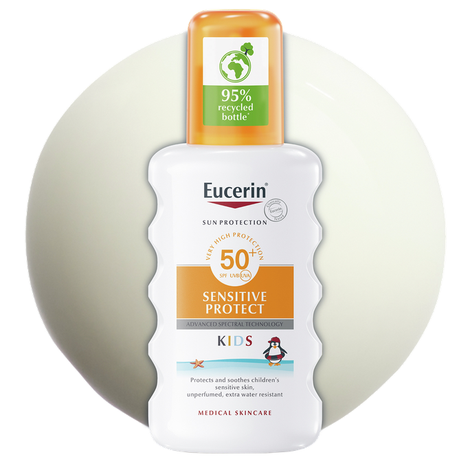 EUCERIN Sun Kids Sensitive Protect SPF 50+ izsmidzināms saules aizsarglīdzeklis, 200 ml - 1
