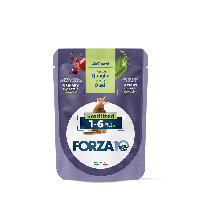 FORZA10 BotaniCAT Sterilizētiem Kaķiem 1-6g., Ar Paipalu, Mīkstā pastēte, 80 g - 1