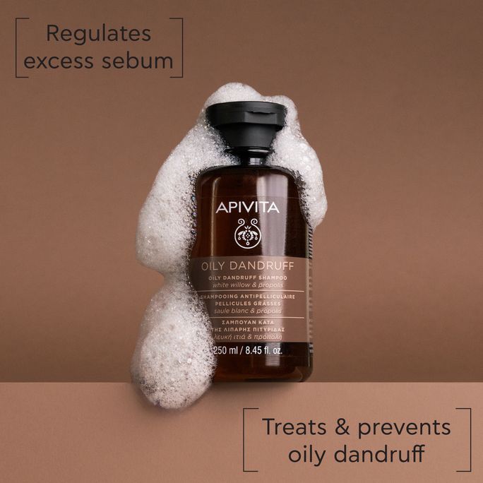 APIVITA Oily Dandruff, White Willow & Propolis šampūns, 250 ml - 2