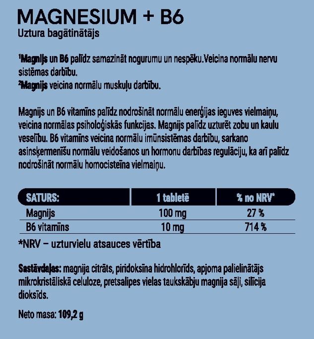 ELITE Magnesium + B6 tabletes, 120 gab. - 2