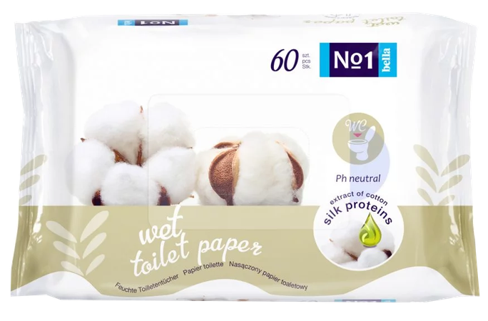BELLA Nr. 1 mitrais tualetes papīrs, 60 gab. - 1