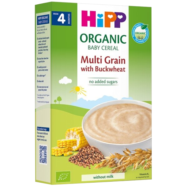 HIPP Organic Baby Cereal Multi Grain with Buckwheat (4+) biezputra, 200 g - 1