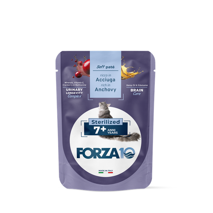 FORZA10 BotaniCAT Sterilizētiem Kaķiem 7+ g., Ar Anšoviem, Mīkstā pastēte, 80 g - 1