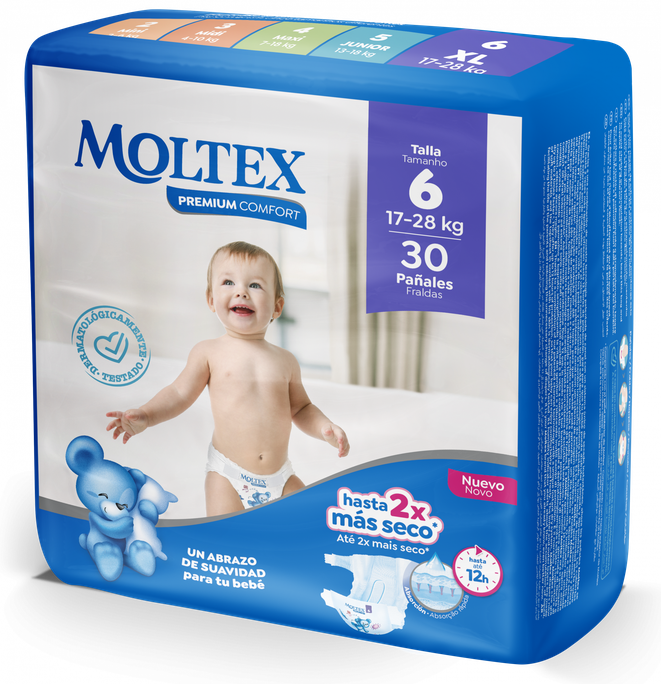 MOLTEX Premium Comfort 6 XL  (17-28 kg) autiņbiksītes, 30 gab. - 2