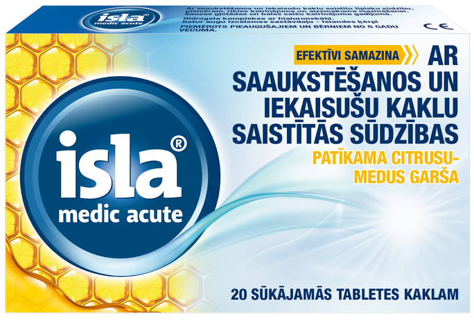 ISLA Medic Acute Ar Citrusu-Medus Garšu sūkājamās tabletes, 20 gab. - 1