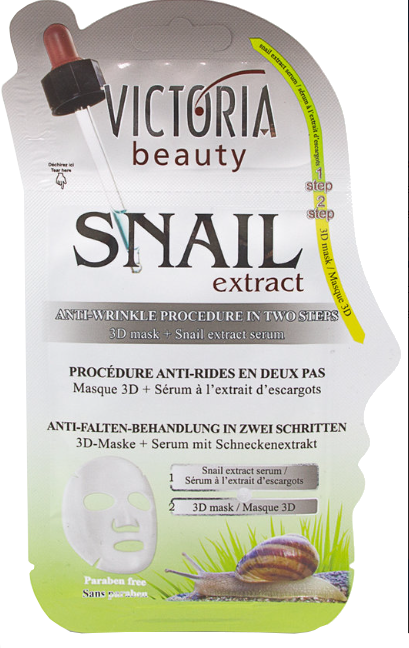 VICTORIA BEAUTY 3D maska + serums ar gliemežu ekstraktu divpakāpju sejas procedūra, 1 gab. - 1