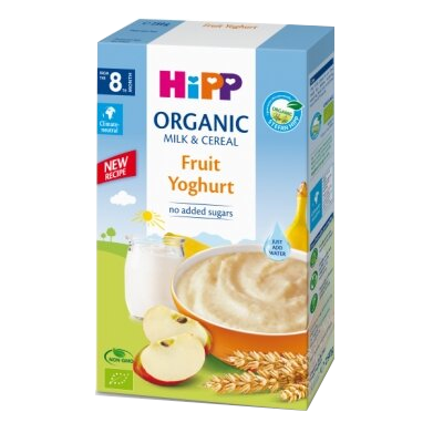 HIPP Organic Milk & Cereal Fruit Yoghurt (8+) biezputra, 250 g - 1