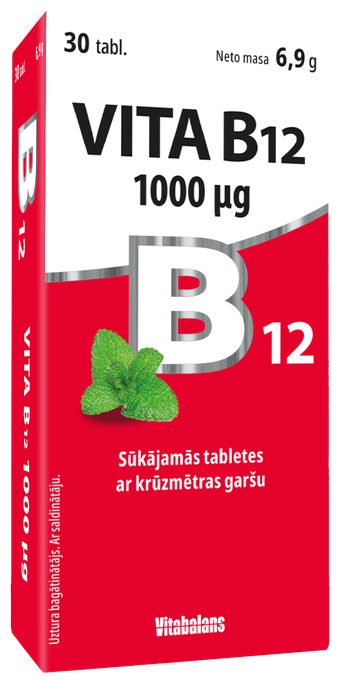 VITABALANS Vita B12 1000 µg sūkājamās tabletes, 30 gab. - 1