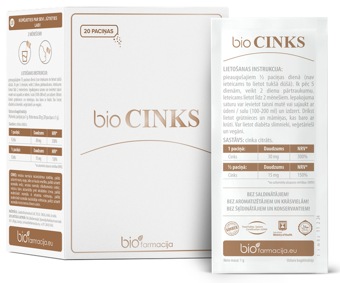 BIOFARMACIJA Bio Cinks pulveris, 20 gab. - 1