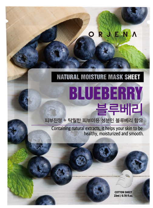 ORJENA Natural Moisture Blueberry auduma sejas maska, 1 gab. - 1