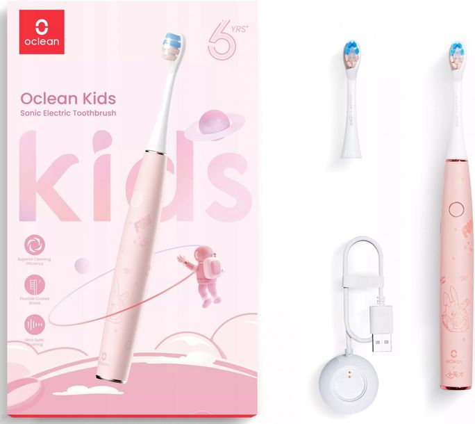 OCLEAN Electric Kids Pink elektriskā zobu birste, 1 gab. - 2