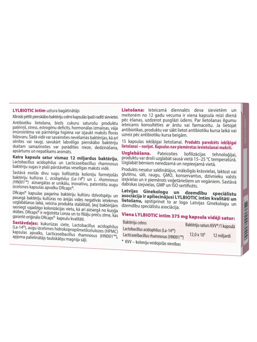 LYL BIOTIC intim kapsulas, 15 gab. - 2