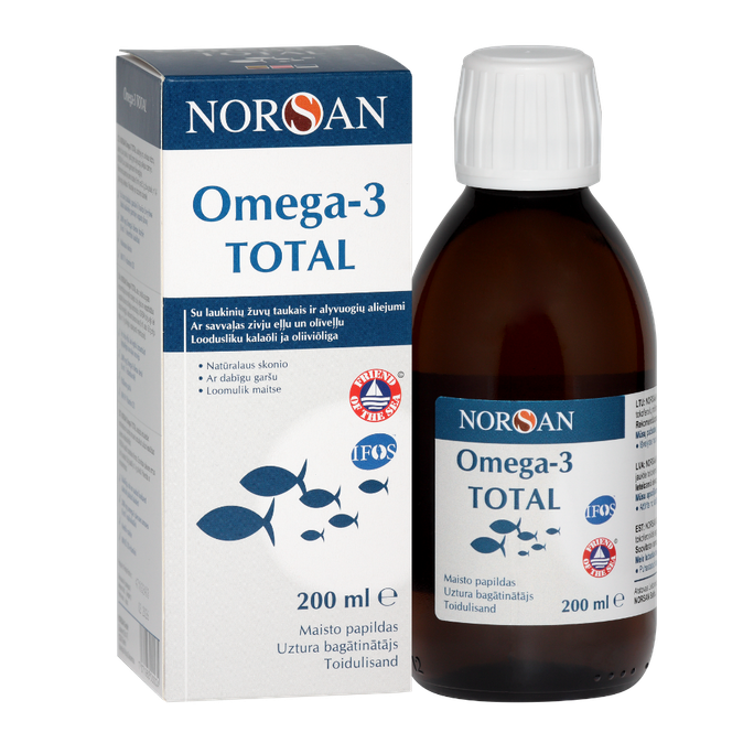 NORSAN Omega-3 Total, Naturāla Garša eļļa, 200 ml - 1