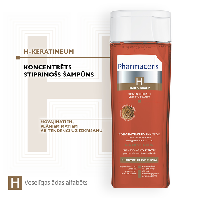 PHARMACERIS H-Keratineum šampūnas, 250 ml - 2