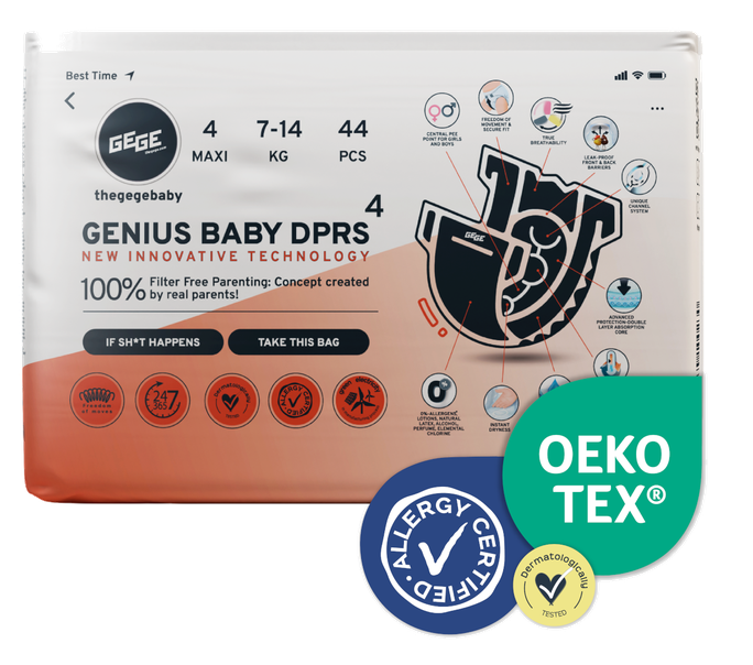 GEGE Genius Baby DPRS (7-14 kg) Maxi 4 autiņbiksītes, 44 gab. - 1