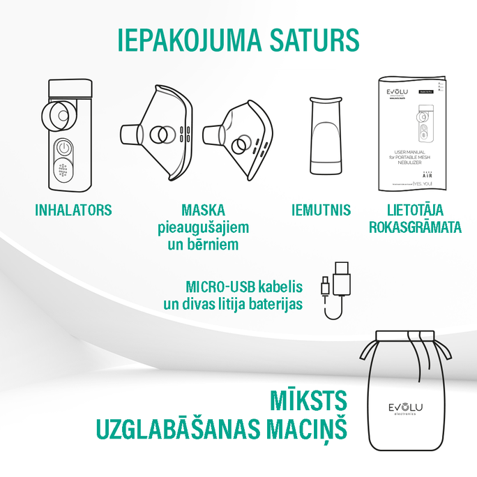 EVOLU pārnēsājamais nano AIR inhalators, 1 gab. - 5