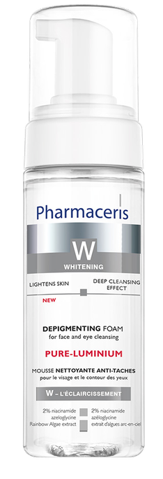 PHARMACERIS W Pure-Luminium Depigmenting for Face and Eye attīrošas putas, 150 ml - 1